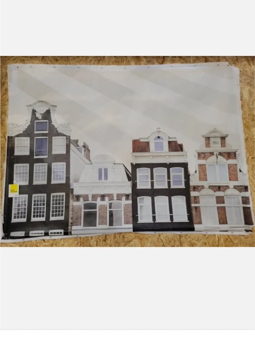 IKEA BJORKSTA Amsterdam Canal Houses Canvas Print Wall Art - Black, White, Brick
